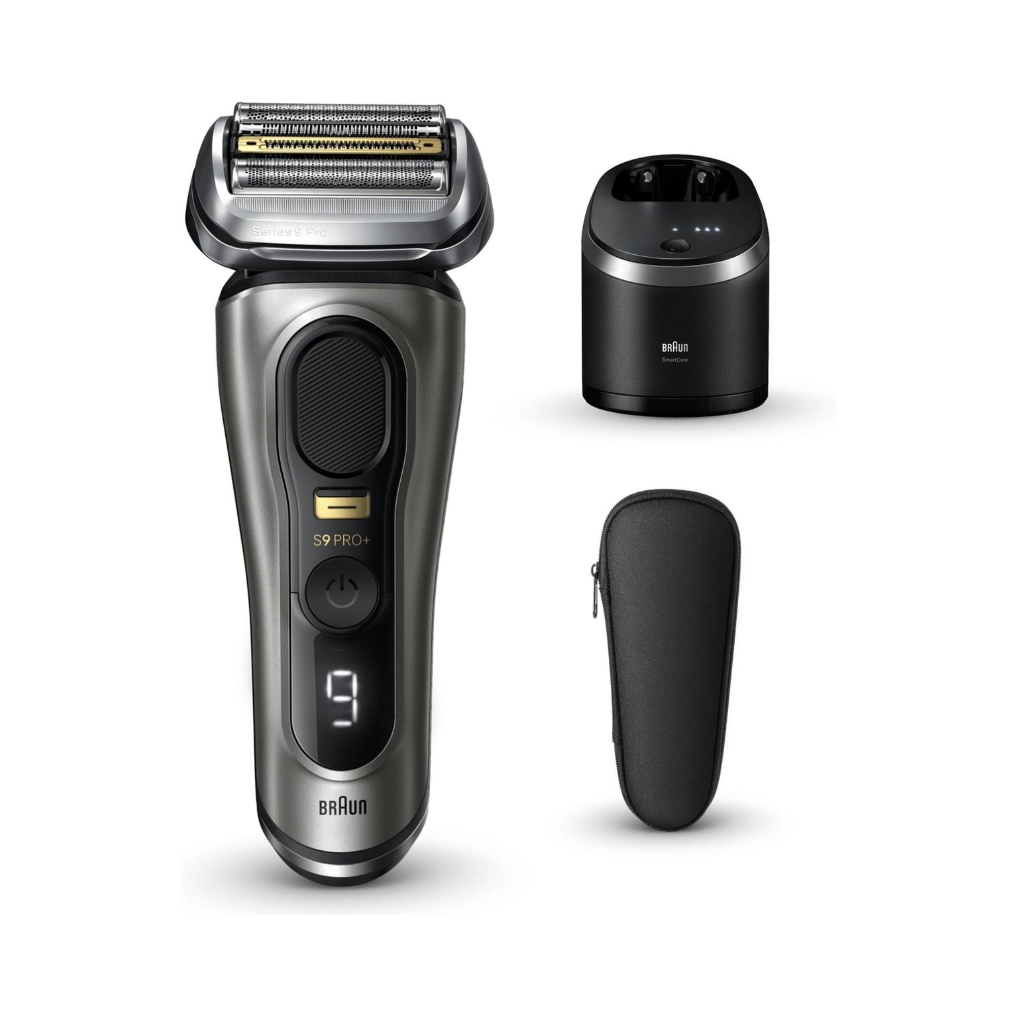 Braun Series 9 Pro+ 9565cc scheerapparaat voorkant in grijs