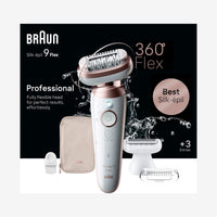 Braun Silk-épil 9 Flex 9-030 3D epilator wit rose titan met ladyshave opzetstuk