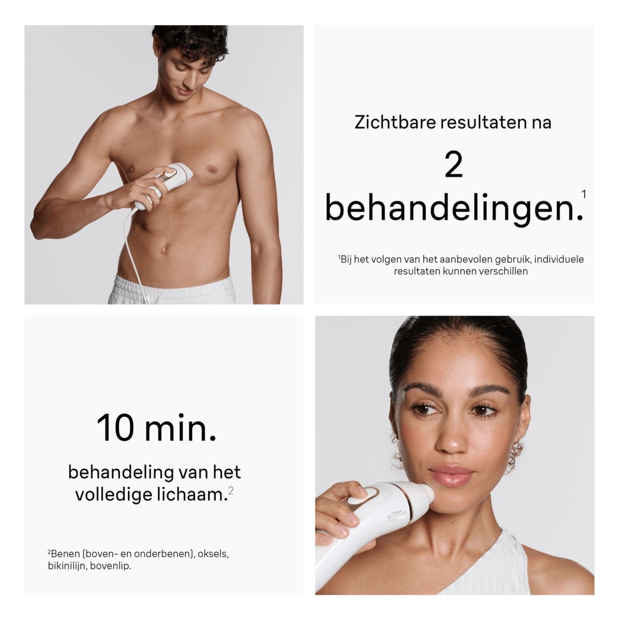 Braun Silk·expert Pro 5 IPL ontharing met zichtbare haarvermindering na meerdere behandelingen