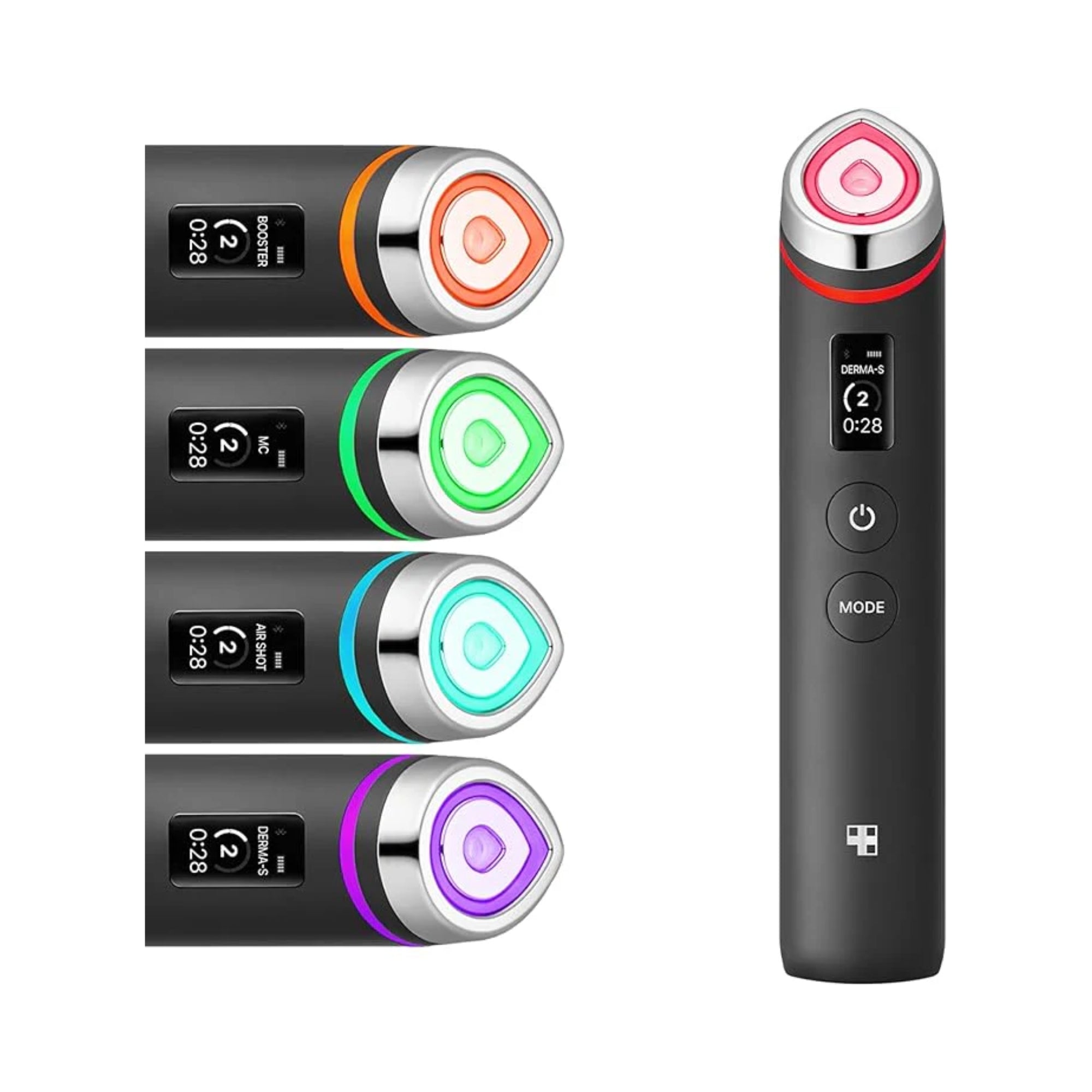 Medicube Booster Pro Age-R Korean skincare device met verschillende verzorgingsstanden